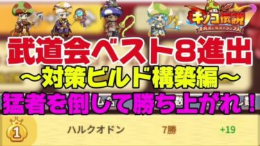 【キノコ伝説】激熱武道会頂上決戦　ベスト8進出　勝ち残る鍵は〇〇！？　対策ビルド構築編【検証系YouTuber】